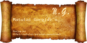 Matulai Gorgiás névjegykártya